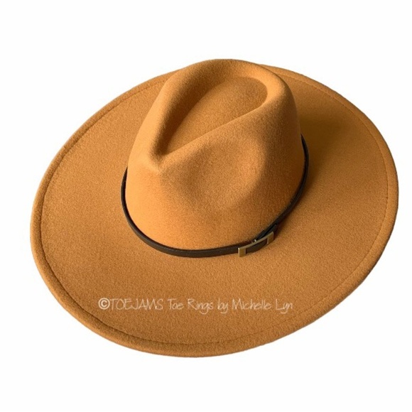 HAT FEDORA Leopard Print Underside Brim/Camel Golden Brown Removable Hat Band
